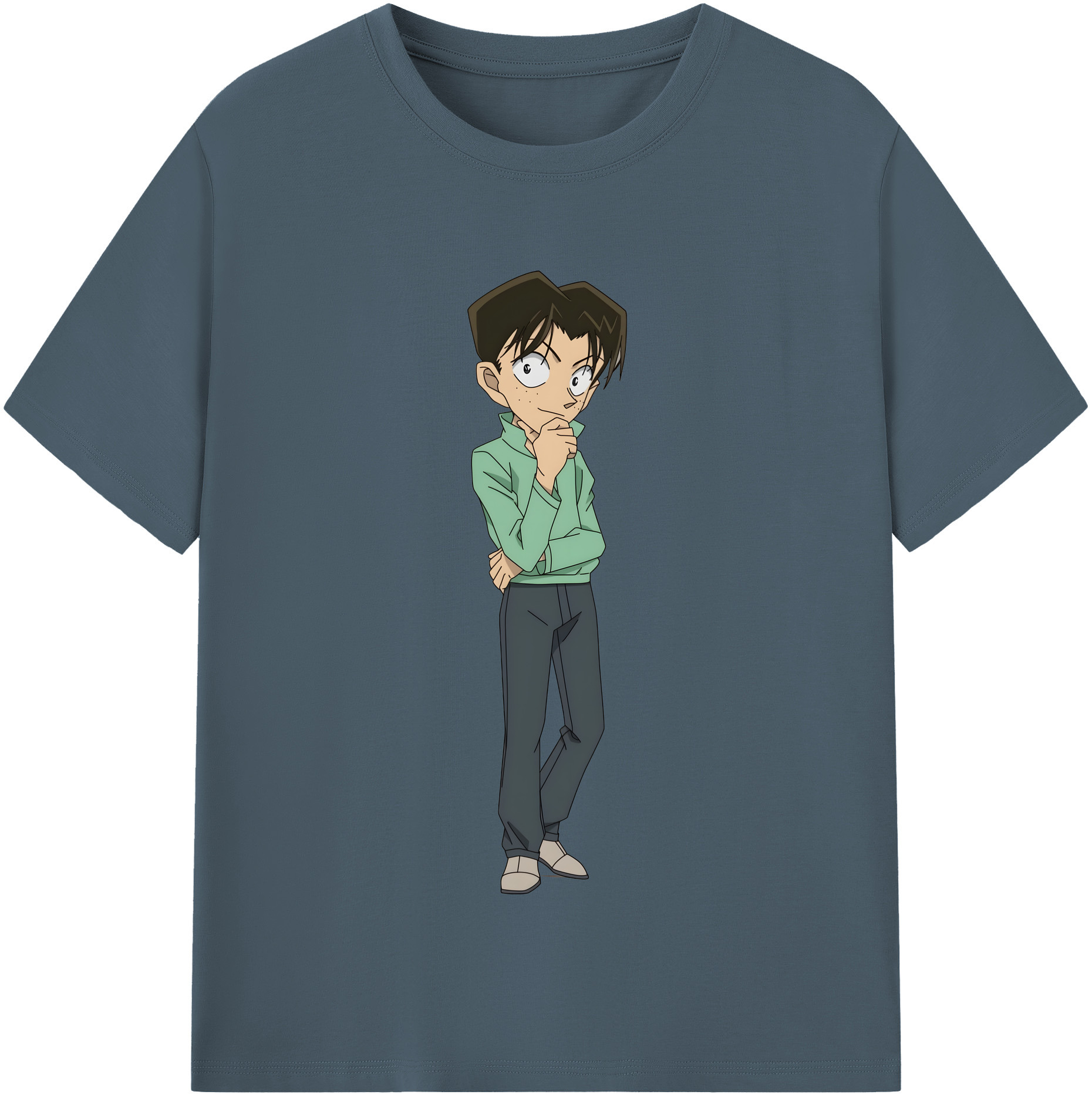 （画像用） 名探偵コナン 円谷 光彦 つぶらや みつひこ Detective Conan Mitch Tennyson 綿100％半袖Tシャツ（フロントプリント）